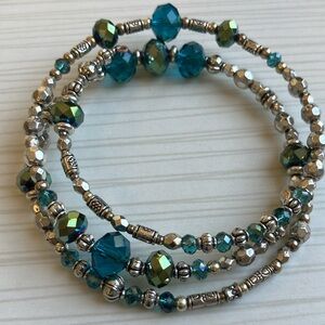 Faceted Glass Bead Macaroni Bracelet